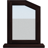 Деревянное окно - пятиугольник из лиственницы Модель 113 Браун